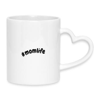 Momlife Hashtag Momlife Chemise minimaliste de maman mignonne - Mug avec anse en forme de cœur - blanc - Droite