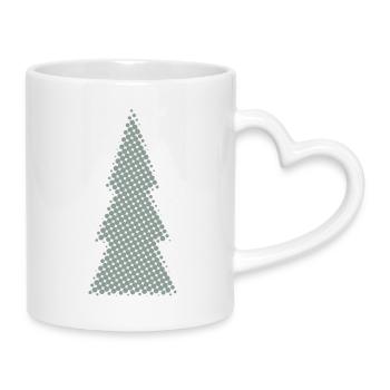 Weihnachtsbaum Pixeldesign tanne - Tasse mit Herzhenkel - Weiß - Rechts