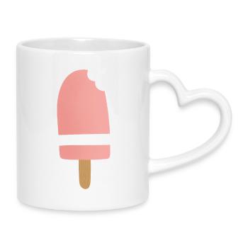 Morsure de popsicle rose dégradé - Mug avec anse en forme de cœur - blanc - Droite
