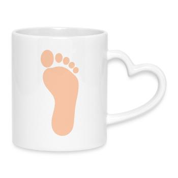 Fuß Füße Fußpflege Podologe Podologie  - Tasse mit Herzhenkel - Weiß - Rechts