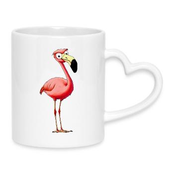 Style des flamants roses - Mug avec anse en forme de cœur - blanc - Droite