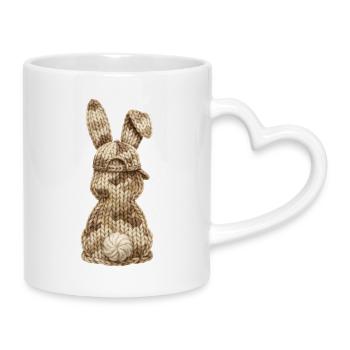 Hase von hinten Tarnfarben Cap Kappe Camouflage - Tasse mit Herzhenkel - Weiß - Rechts