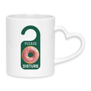 Bitte Donut stört lustiges Donut-Shirt - Tasse mit Herzhenkel - Weiß - Rechts