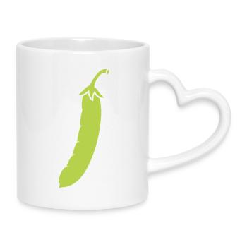 Französische Bohne - Tasse mit Herzhenkel - Weiß - Rechts