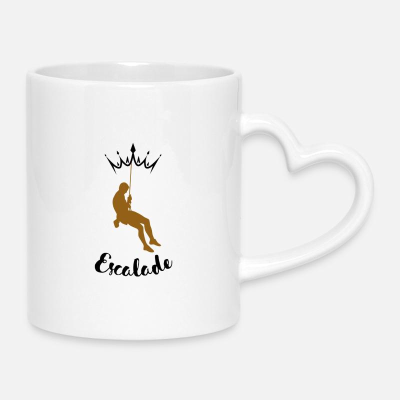 Schwebender Kletterer - Tasse mit Herzhenkel - Weiß
