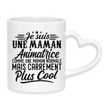 Gastmutter: normal, aber knallharter - Tasse mit Herzhenkel - Weiß - Rechts