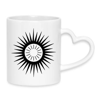 Geometric Sunburst Symbol - Mug with Heart-Shaped Handle - white - Right