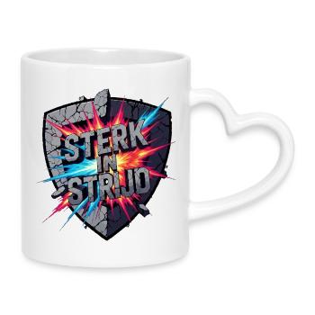 Strong in battle - Mug with Heart-Shaped Handle - white - Right