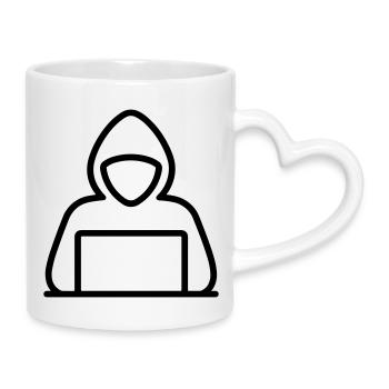 Hacker - Tasse mit Herzhenkel - Weiß - Rechts