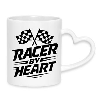 Racer By Heart Motorsport - Tasse mit Herzhenkel - Weiß - Rechts