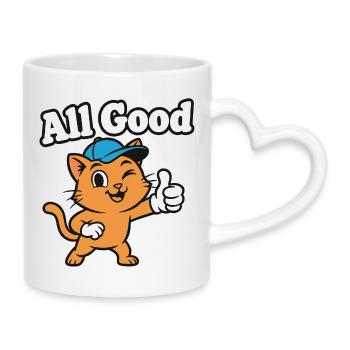 Tous les bons votes de dessin animé de chat - Mug avec anse en forme de cœur - blanc - Droite