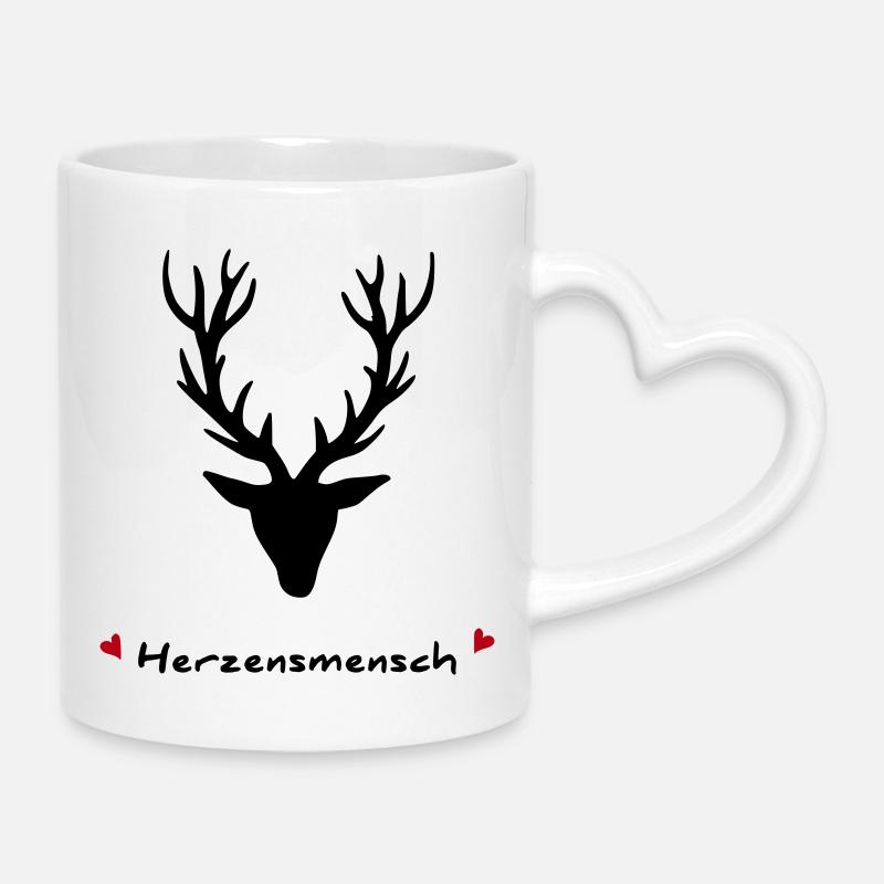 HirschLIEBE - The Original by heavenlygoods - Mug with Heart-Shaped Handle - white