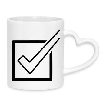Checkliste Häkchen Box Erledigt - Tasse mit Herzhenkel - Weiß - Rechts