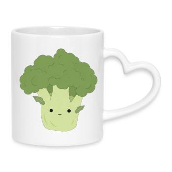 Ben Broccoli – Sweet Kawaii Vegetable Design - Mug avec anse en forme de cœur - blanc - Droite