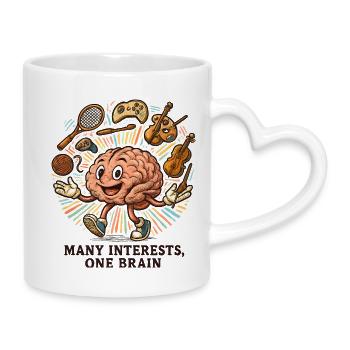 Versatile Brain: Many Passions ADHD ADHD - Mug with Heart-Shaped Handle - white - Right