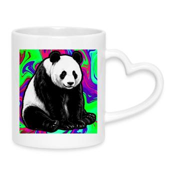 panda - Mug with Heart-Shaped Handle - white - Right