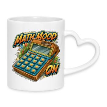 Math Mood On Funny Retro Calculator Graphic for Te - Mug with Heart-Shaped Handle - white - Right