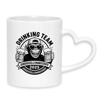 Junggesellenabschied Trinkteam Design - Tasse mit Herzhenkel - Weiß - Rechts