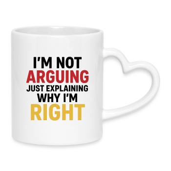 Self Expression Humor Design - Mug with Heart-Shaped Handle - white - Right
