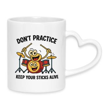 Motivational Music Drummer Design - Mug with Heart-Shaped Handle - white - Right