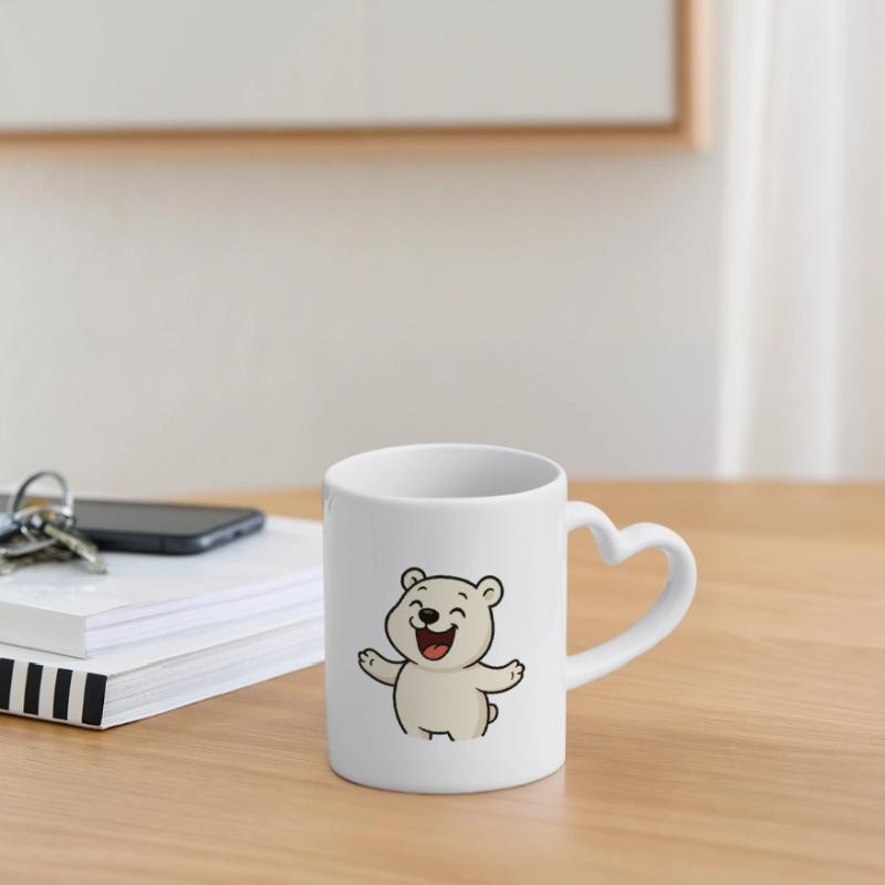 Lachender_Eisbaer Tasse mit Herzhenkel