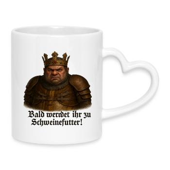 Stronghold Crusader – The Pig - Mug with Heart-Shaped Handle - white - Right
