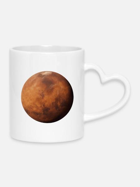 Mars - Planet Mars - Tasse mit Herzhenkel - Weiß