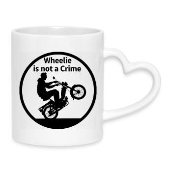 Wheelie is not a crime - Mug with Heart-Shaped Handle - white - Right