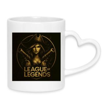 Pirate Heroine Gunslinger - Mug with Heart-Shaped Handle - white - Right