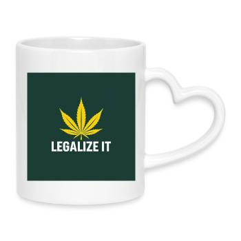 Cannabis Legalization Sheet - Mug with Heart-Shaped Handle - white - Right