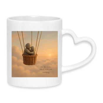 Skybound Whispers Embrace - Mug with Heart-Shaped Handle - white - Right