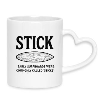 Frühe Surfboards Sticks - Tasse mit Herzhenkel - Weiß - Rechts