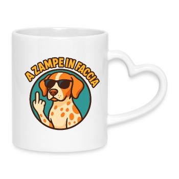 Avec les pattes dans le visage - Mug avec anse en forme de cœur - blanc - Droite
