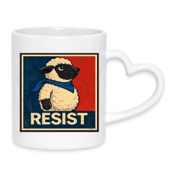 Widerstandslamm Poster - Tasse mit Herzhenkel - Weiß - Rechts