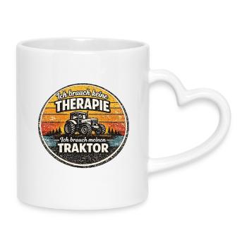 Ich brauch meinen Traktor - Tasse mit Herzhenkel - Weiß - Rechts