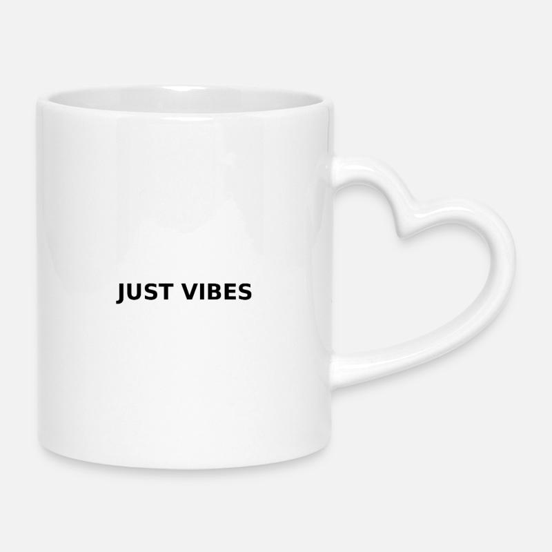 JUST VIBES - Tasse mit Herzhenkel - Weiß