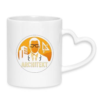 Architekt Icon Bauplan - Tasse mit Herzhenkel - Weiß - Rechts