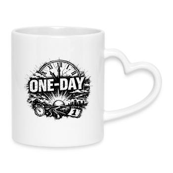 One-Day Roadtrip Zeitreise - Tasse mit Herzhenkel - Weiß - Rechts