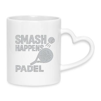 Smash Happens Padel - Tasse mit Herzhenkel - Weiß - Rechts
