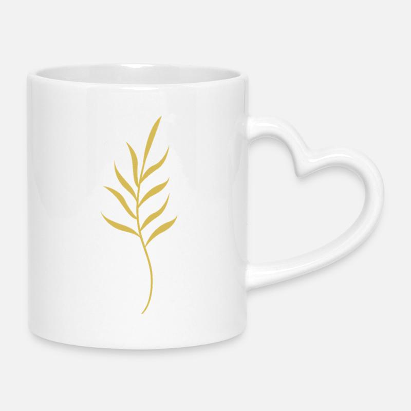 Fleur - Mug avec anse en forme de cœur - blanc