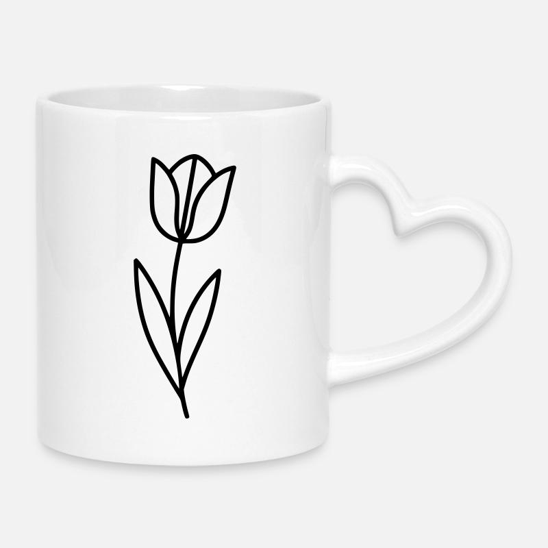 Aperçu printanier des fleurs de tulipe - Mug avec anse en forme de cœur - blanc