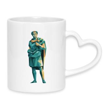Caesar - Cool History Logo - Mug with Heart-Shaped Handle - white - Right