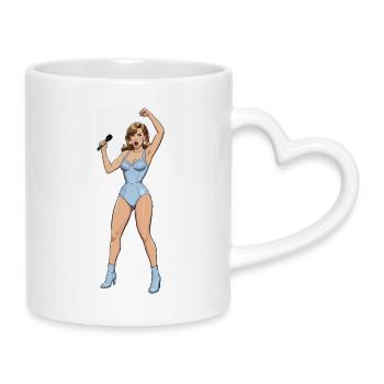Chanteuse-danseuse - Mug avec anse en forme de cœur - blanc - Droite