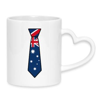 Australien-Unentschieden - Tasse mit Herzhenkel - Weiß - Rechts