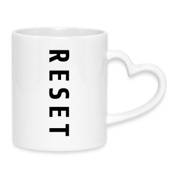 Réinitialiser le lettrage Nouveau Cadeau de départ - Mug avec anse en forme de cœur - blanc - Droite