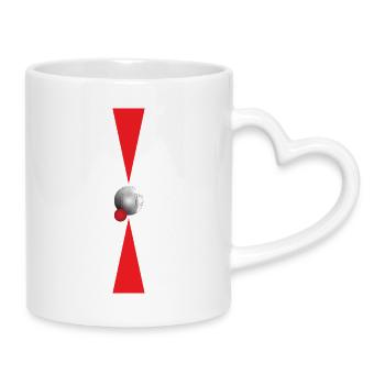 Pétanque Minimalisme - Mug avec anse en forme de cœur - blanc - Droite