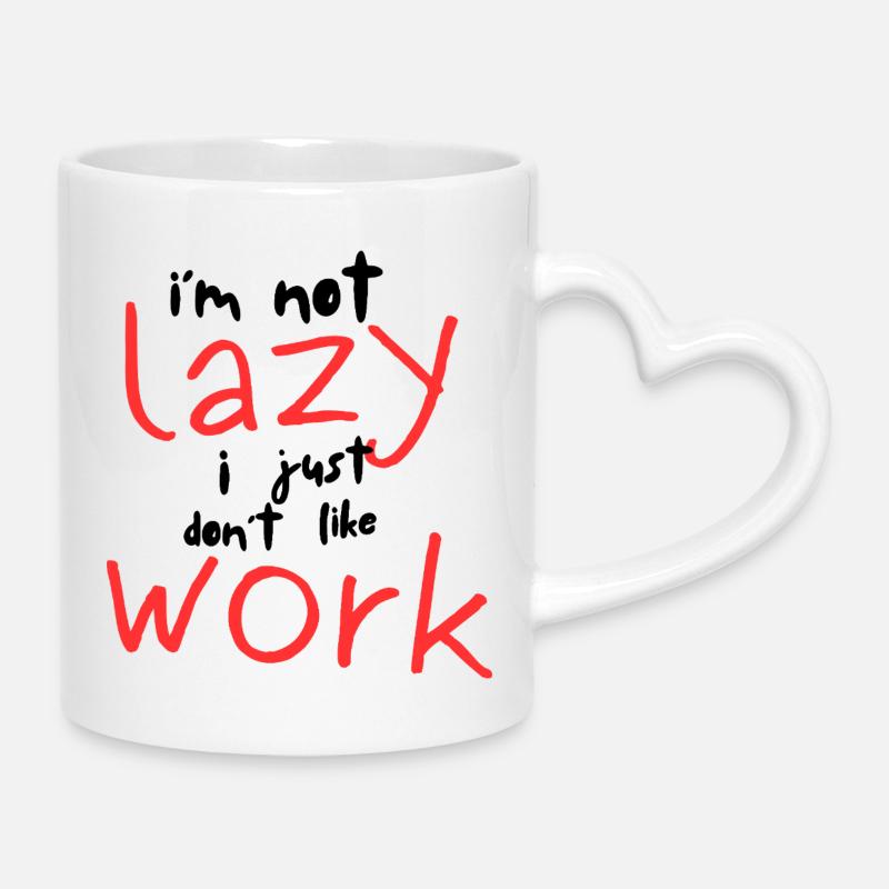 Relaxing subtitles for work and rest - Mug with Heart-Shaped Handle - white