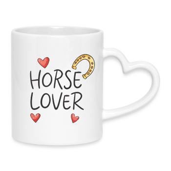 Amour Chevaux Visuelle - Mug avec anse en forme de cœur - blanc - Droite