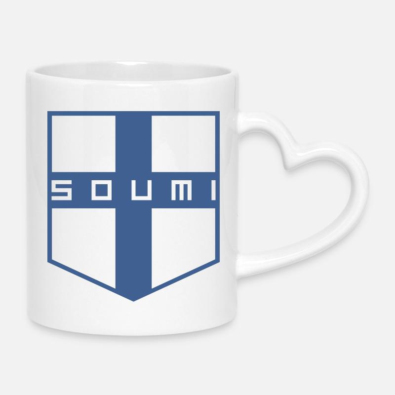 Soumi, Finlande - Mug avec anse en forme de cœur - blanc