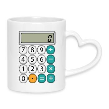 Nombre Jour Math Rétro Calculatrice Affichage - Mug avec anse en forme de cœur - blanc - Droite